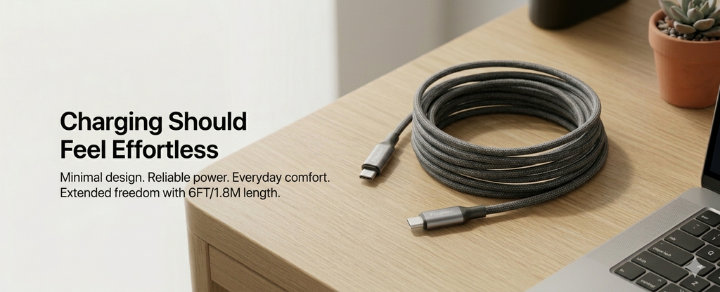 Cable de carga rápida USB-C a USB-C de 100 W | Trenzado de 6 pies, paquete de 2