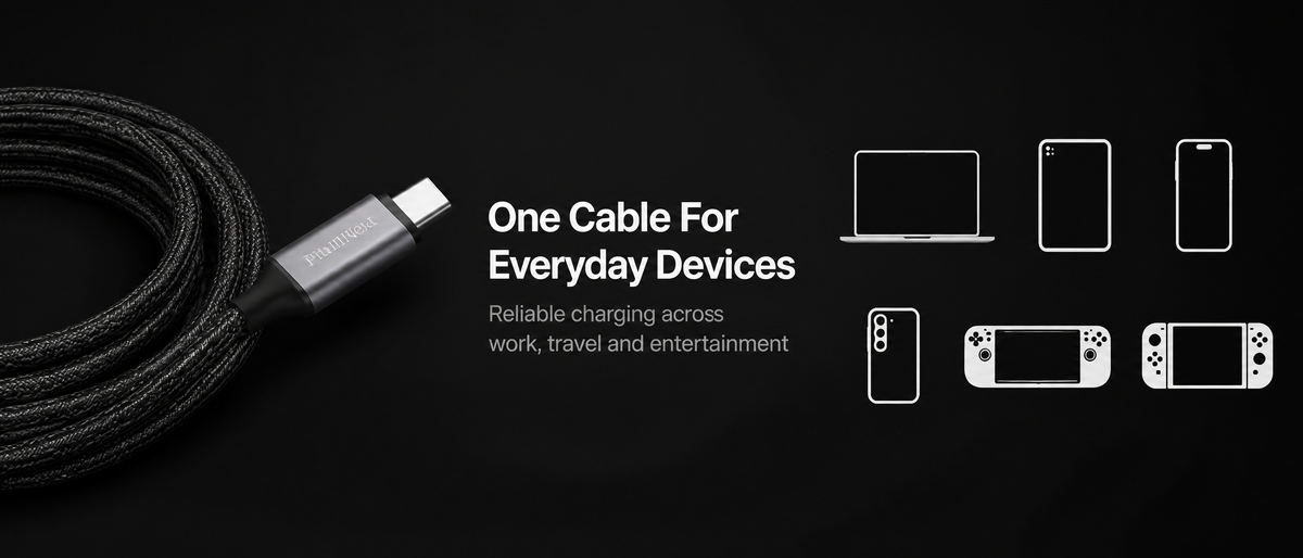 Cable de carga rápida USB-C a USB-C de 100 W | Trenzado de 6 pies, paquete de 2